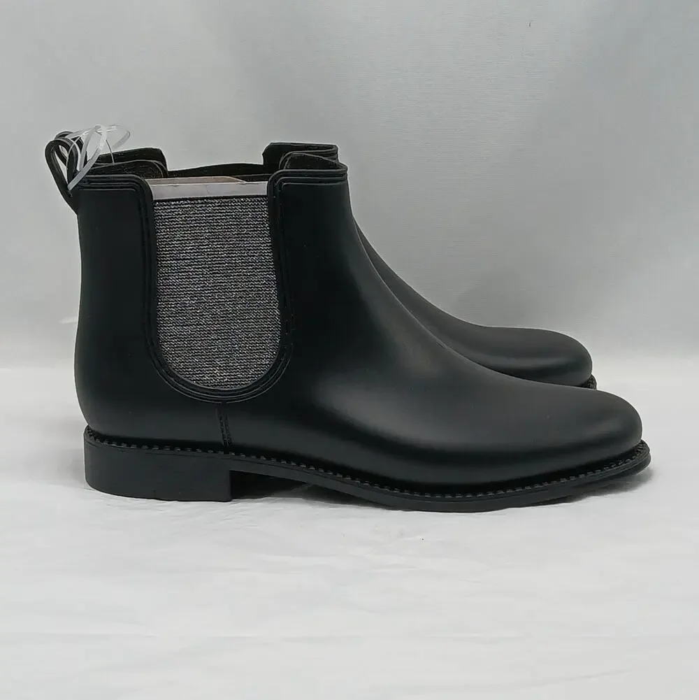 Ferrera Couture By Henry Ferrera Marsala Bling Chelsea Rain Boots Women 7 Black